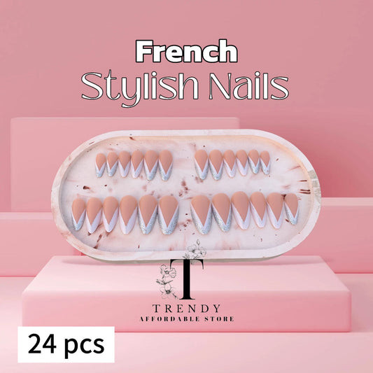 French Coffin Stylish Nails